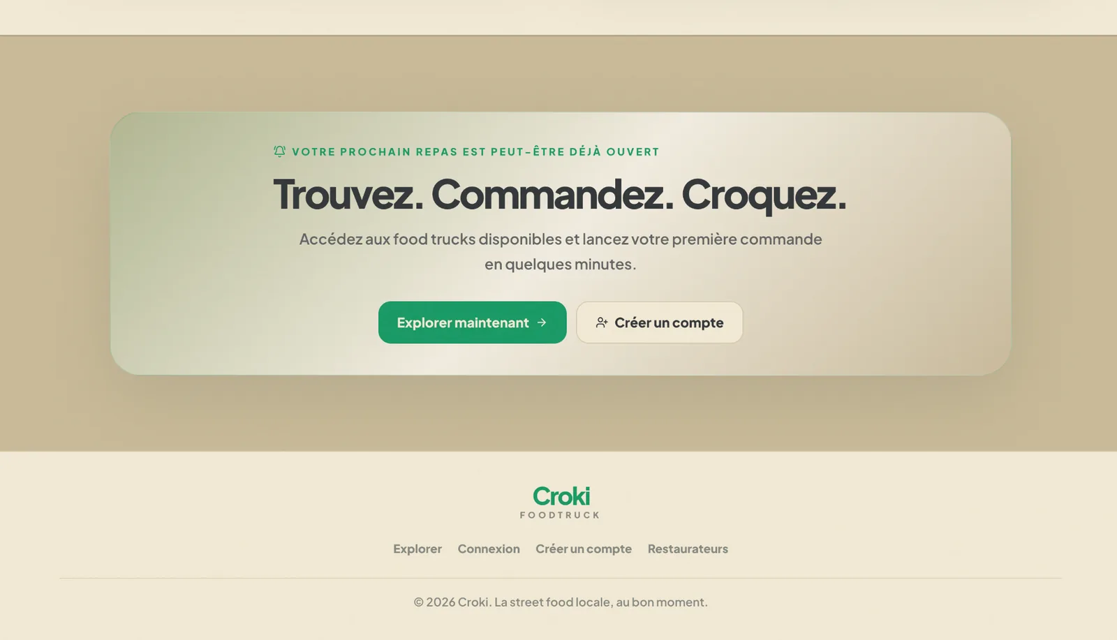 Prototype de la page de conversion Croki